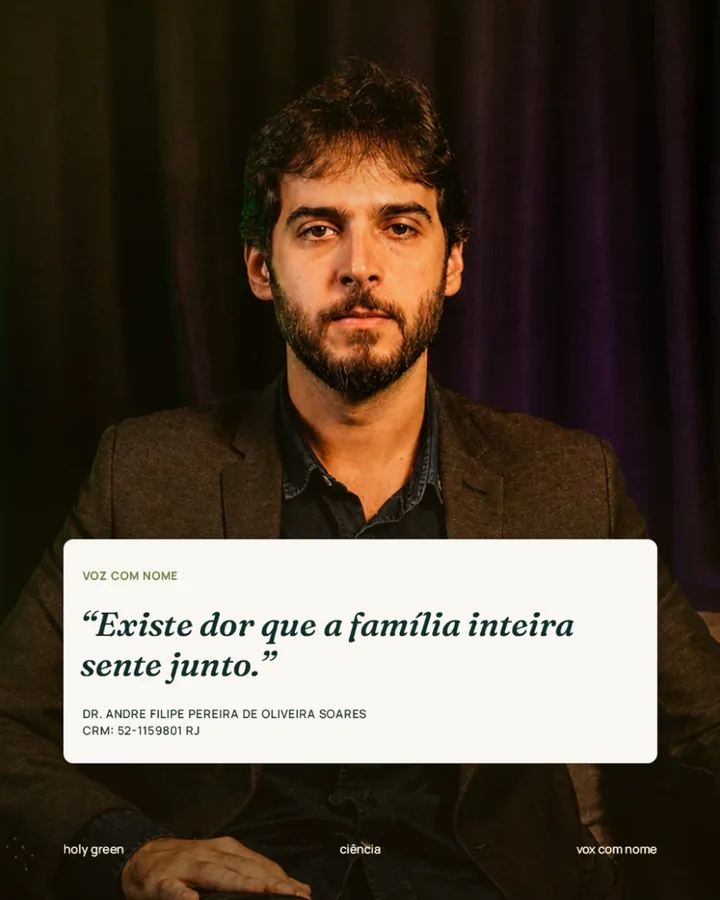 Post com a frase de um médico: Existe dor que a família inteira sente junto.